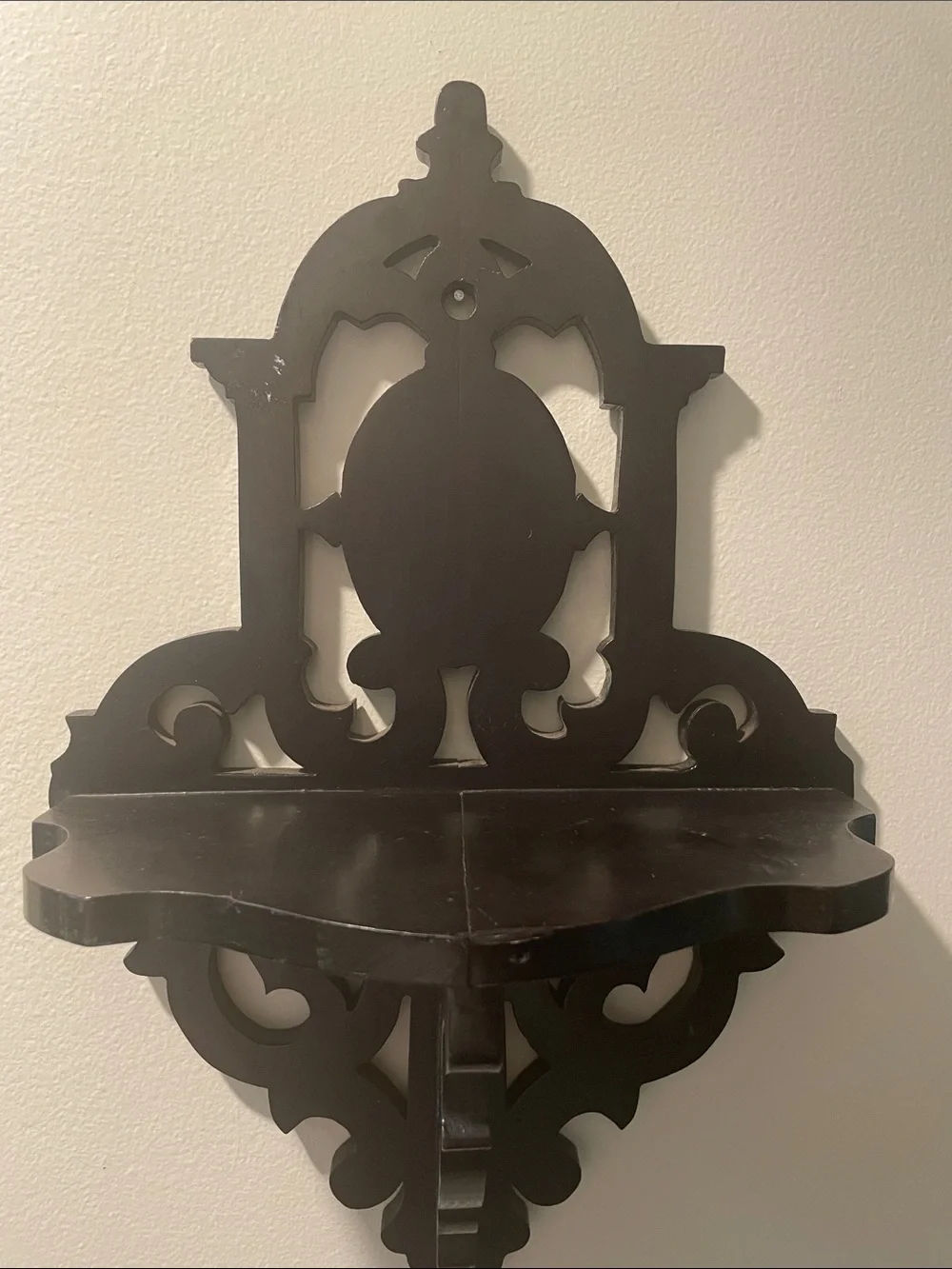 Vintage Victorian Black Revival Fretwork Decorative Wall Shelf